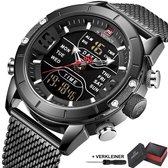 Naviforce® Horloges voor Mannen Herenhorloge Jongens Heren Watch Horloge – Valentijn Cadeautje voor Hem – Horlogebox Geschenkdoos – Zwart Zilver