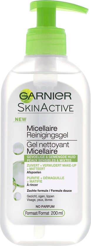 Sceptisch Leeg de prullenbak pariteit Garnier SkinActive Micellair Reinigingsgel - 200 ml - Gevoelige en gemengde  huid | bol.com