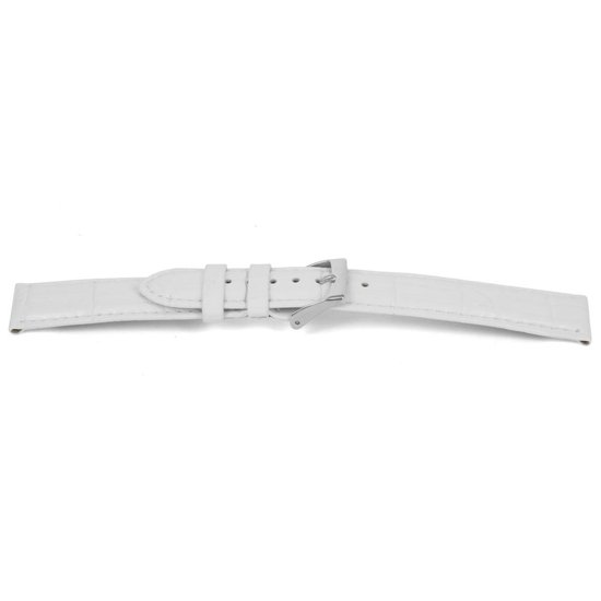 Horlogeband G508 Croco Wit Zilver 20x18 mm