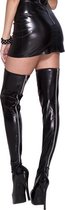 Music Legs - Wetlook Kousen Met Lange Rits - Zwart