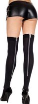 Music Legs - Zipper Kousen - Zwart One Size (S-L 34 - 40) One Size (S-L 34 - 40)