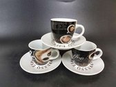YILTEX – Koffiebekers – Koffiekopjes – Espresso kopjes - Set van 6st  – Porselein - 80ml