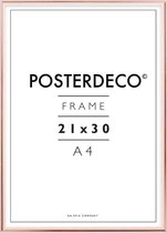 Fotolijst - Posterdeco - Premium Metaal - Fotomaat 21x30 cm (A4) - Posterlijst - Fotolijstje - Rose