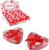 Verhaak Badconfetti -  Valentijn Cadeautje Vrouw – Hartvorm met Geschenksdoos - 2 stuks – Wit en Rood