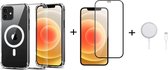 iPhone 12 hoesje met Screenprotector &  MagSafe oplader - Transparant - iPhone 12 Shock Proof - iPhone Case - Telefoon bescherming