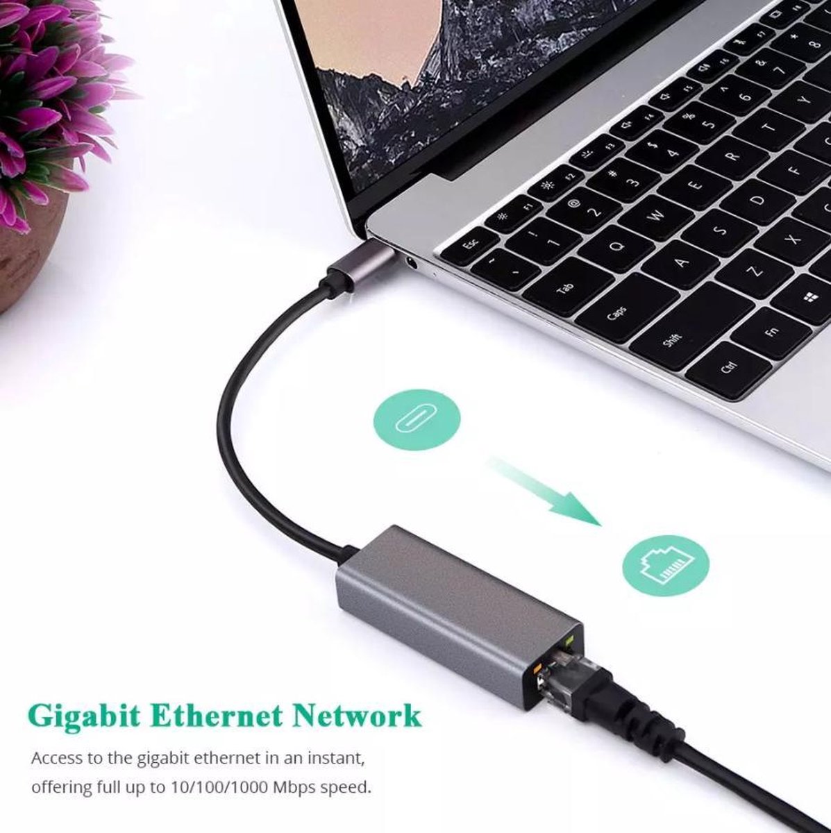 Generico USB Type C Ethernet Adapter, USB Type C to Ethernet - Gigabit