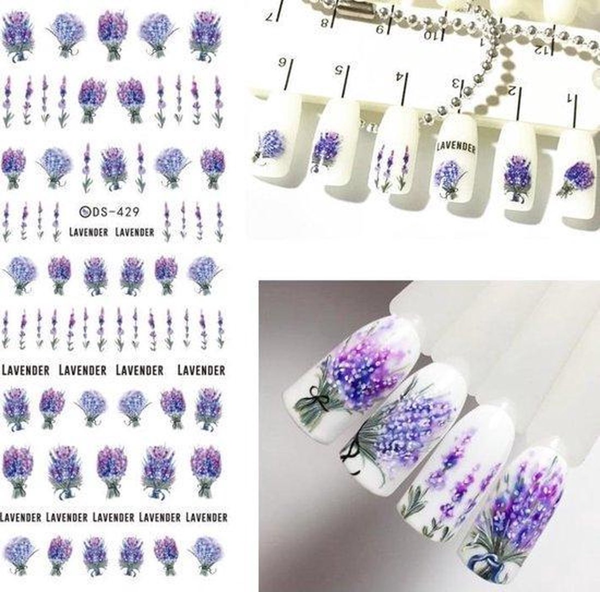 Goedkoopste Nailart nagelsticker Lavendel nail art nagel sticker bloem