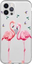 Hoesjes Atelier Flamingo Transparant Hoesje voor IPhone 12Pro Max