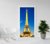 Deurposter - sticker - verlichte Eiffeltoren - 93 x 201,5 cm