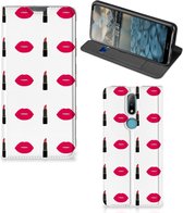Beschermhoes Nokia 2.4 Telefoonhoesje Lipstick Kiss
