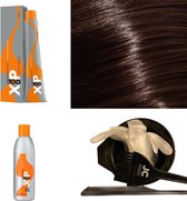 XP100 haarverf pakket kleur 6.03  Donkerblond & Natuur & Goud (1x 100ML) met 9% waterstof ( 1x 250ML) incl verfbakje, kwast, maatbeker, puntkam en handschoenen