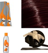 XP100 haarverf pakket kleur 6.26  Donkerblond & Violet & Rood (1x 100ML) met 6% waterstof ( 1x 250ML) incl verfbakje, kwast, maatbeker, puntkam en handschoenen