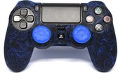Playstation 4 Skin | Controller hoesje + Thump grips | Blue Leaves