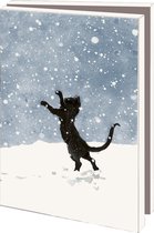 Winterkaartenmapje met env, klein: Kattenkwaad, Tineke van der Stelt