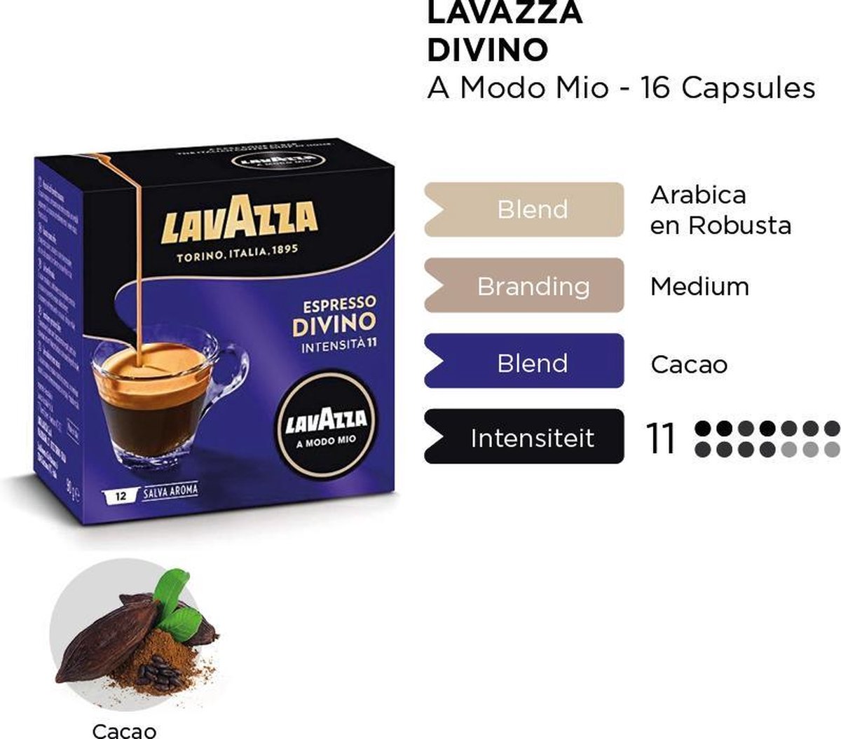Lavazza A Modo Mio Ground Coffee Capsules Pack of 16 Cremosamente Blend