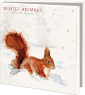 Winterkaartenmapje met env, vierkant: Winter Animals, Michelle Dujardin