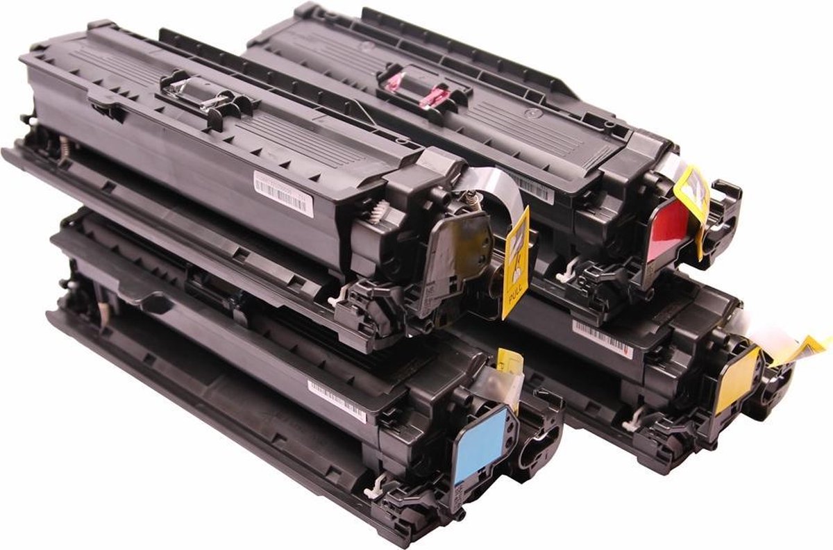 Set 4x ABC huismerk toner geschikt voor HP Color Laserjet CM3530FS CM3530MFP CP3525 CP3525DN CP3525N CM 3530FS CM 3530MFP CP 3525 CP 3525DN CP 3525N CP 3525X 504A 504X CE250A CE250X CE251A CE252A CE253A