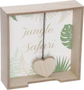 Servethouder - jungle safari - wit - 20x20xh6cm - vierkant hout