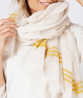 Moscow Scarf Striped Wool - White