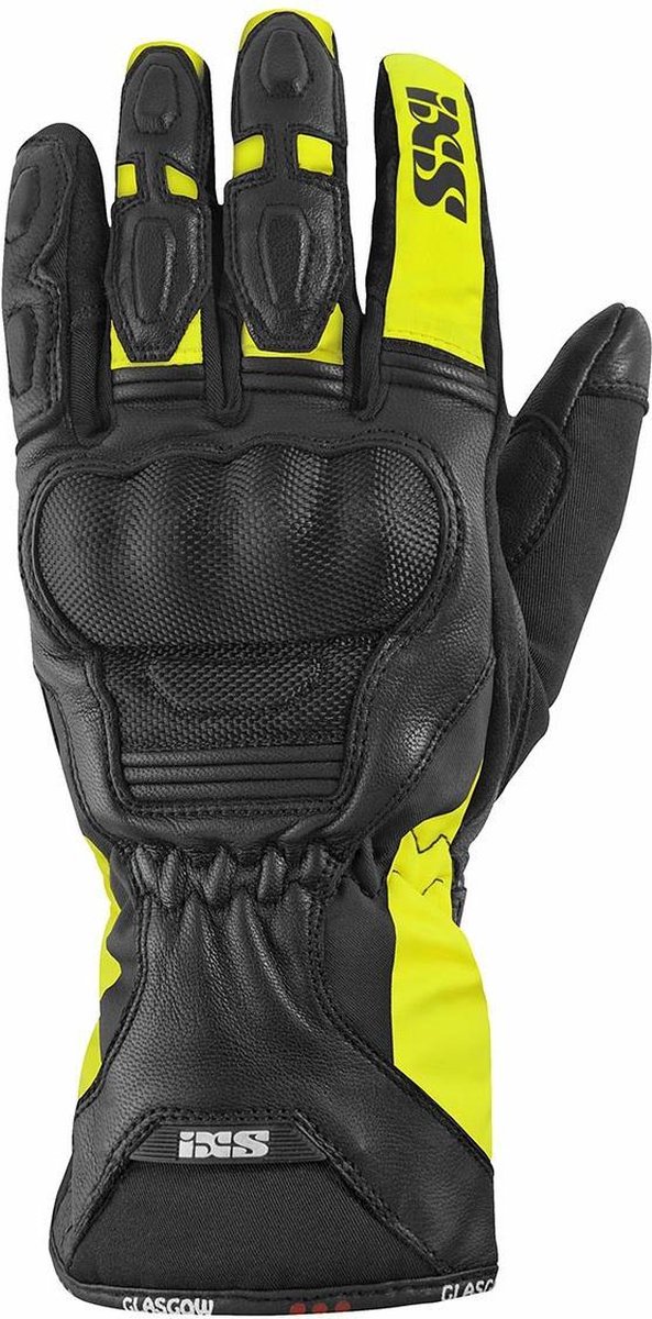 IXS Glasgow handschoen zwart/geel