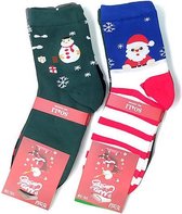 Kerstsokken dames sokken multipack 2 paar kerstcadeau warme sokken voor kerst maat 38-40