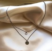 Ketting Double Zilverkleurig Stainless Steel