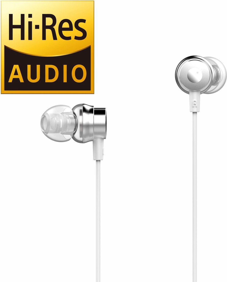Tuddrom H2 Wit - Hi-Res In Ear Oordopjes met Microfoon - Dual High Quality Dynamic Drivers - 2 Jaar Garantie