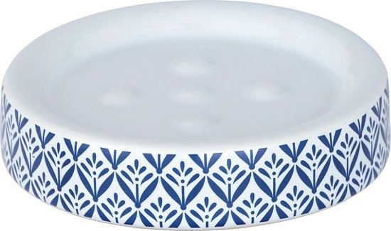Wenko Zeephouder Lorca 2,5 X 11 Cm Keramiek Blauw/wit