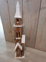 Kerst - Kerstdorp - Kerktoren - Hout - Verlichting - Sneeuw