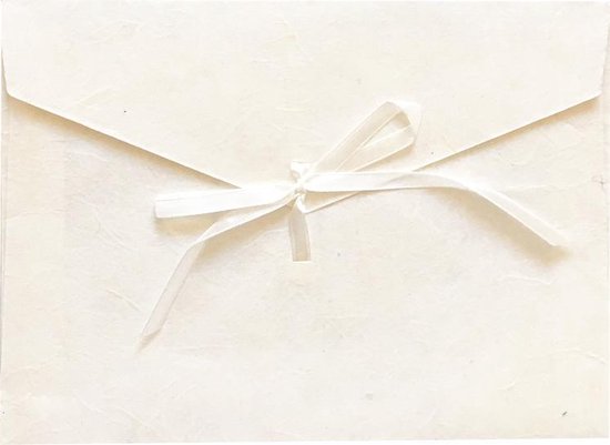 Set handgemaakte luxe enveloppen met striksluiting, 16x22cm, mulberry | bol.com