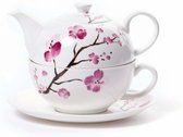 Tea for one set kersenbloesem - Cherry Blossom- Kersenbloesem - Theeset - Poreselein