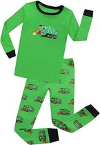 Elowel - Jongen Pyjama 2 Delig, 100% Katoen, Comfortabel, Slim fit Broek | 7 Jaar | Vuilnisbak Vrachtwagen (Vuilnisauto)