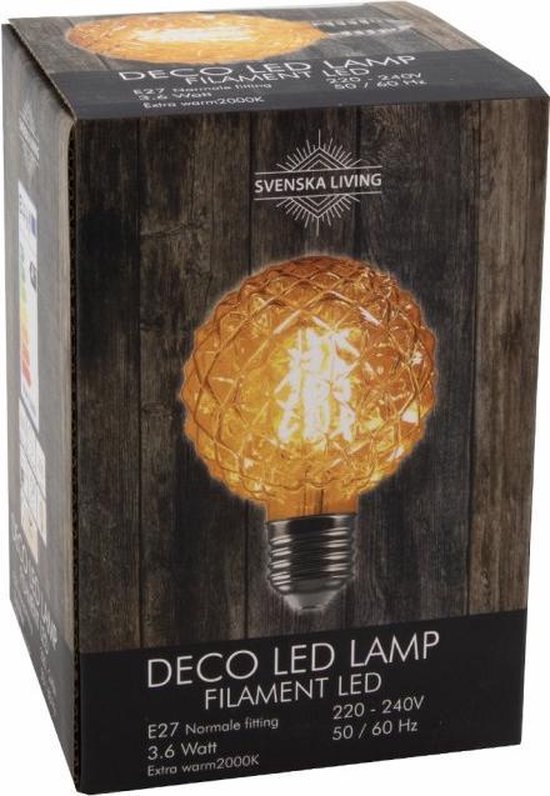 Lamp LED Filament G95 E27 4w pineapple | bol.com