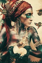 Butterfly Woman- Kristal Helder Galerie kwaliteit Plexiglas 5mm.- Blind Aluminium Ophang-frame- Fotokunst- luxe wanddecoratie- Akoestisch en UV Werend- inclusief verzending