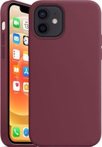 iPhone 12 / 12 Pro hoesje met MagSafe – Mat Bordeaux Rood Siliconen - voor Apple Oplader -