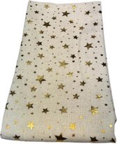 Tafelloper MARIAN met sterretjes - Wasbaar - Wit / Goud - Linnen / Polyester / Viscose - 40 x 150 cm