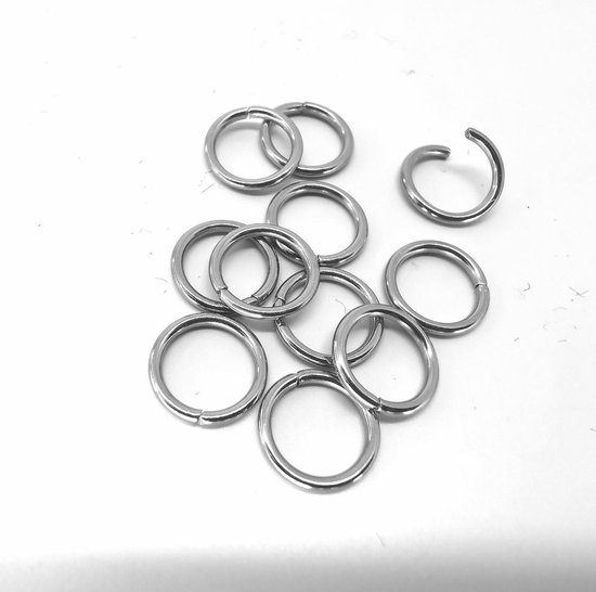 20 x Open ring 916L Edelstaal Ø 10 mm x D1.2, zijn ideaal om grove sieraden  zoals... | bol.com