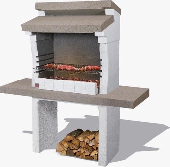Sarom Fuoco - Betonnen barbecue - Sondrio - Houtskool en hout - 140 x 59 x 148 cm