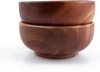 Khaya Woodware - set van 2 Dessert Bowls (houten kommetjes) - Ø 12 cm - Khaya Hout