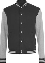 Build Your Brand Heren Sweat College Jasje (Zwart/Heather Grey)