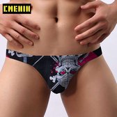 G-String Vrolijk Gekleurd Zwart Maat M