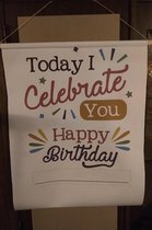Spandoek 'Happy Birthday' Gelukkige verjaardag - Invulbaar
