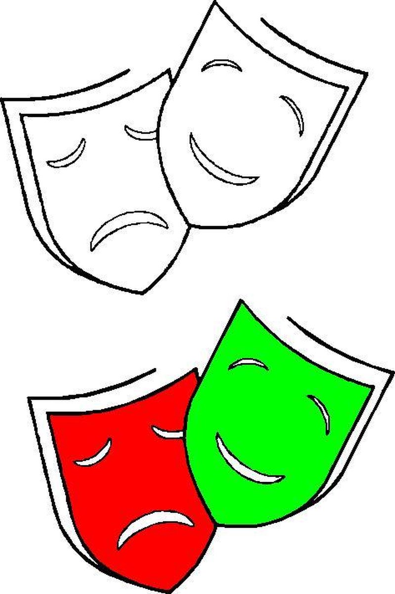 Carnaval raamsticker blij/triest kleur middel