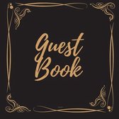 Guest Book - Gold Frame #4 For any occasion Light Green Color Pages 8.5 x 8.5 Inches 82 pages