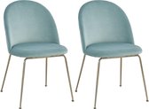 HTfurniture-Pineapple bucket chair-light green velvet-golden legs-dining room chair-Set of 2