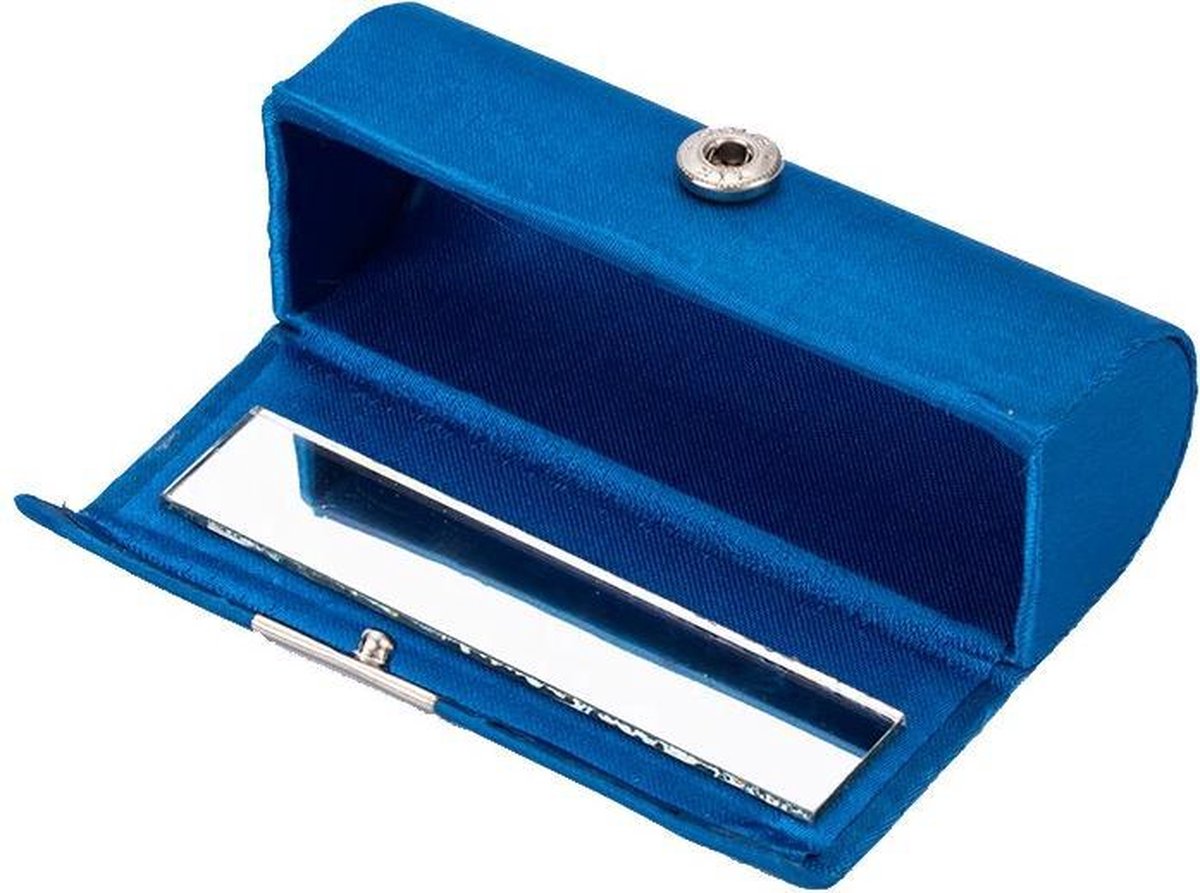 Lipstick Case Met Spiegel Voor Portemonnee, Pu Lederen Cosmetische Tas Reizen Make Up Mini Tas Lippenstift Houder Zwart