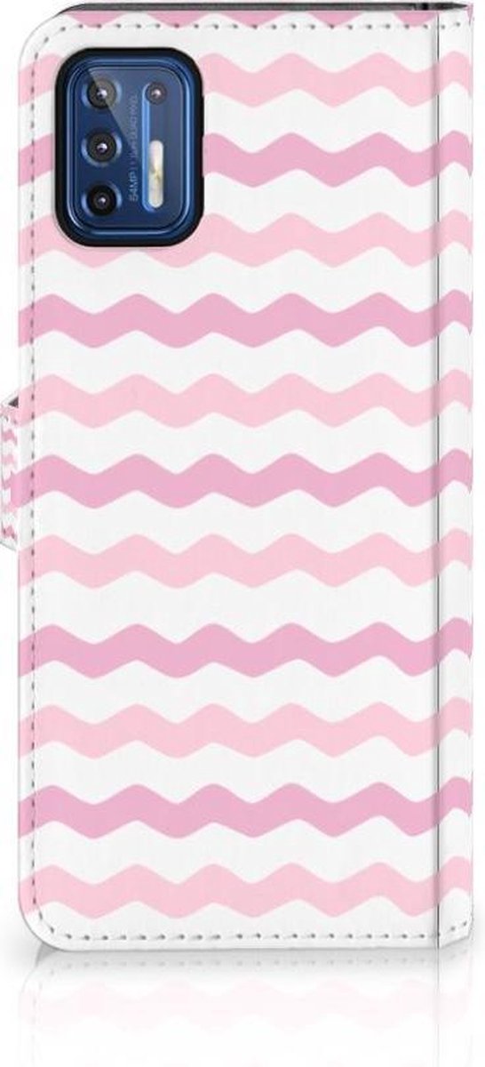 Motorola Moto G9 Plus Telefoon Hoesje Waves Roze