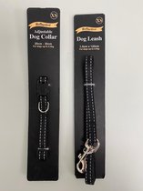 Hondenriem en halsband: reflecterend - 1 set (Maat: XS) (tot 4.5 kg)