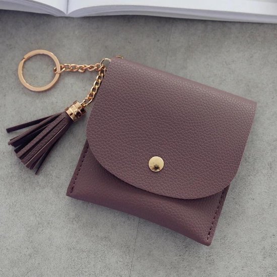 Mini portefeuilles en cuir porte-cartes portefeuille femme violet | bol.com