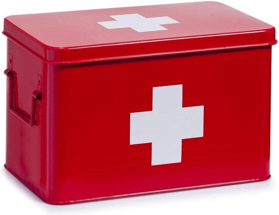 Eerste Hulp Metaal Rood Groot - Klassieke kist/doos van - 32 x 19,5 x 20 | bol.com